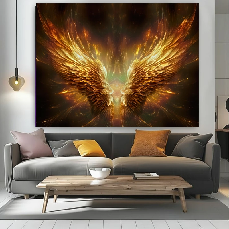 تابلو بوم طرح مخمل بال فانتزی مدل شعله درخشان کد BK24334