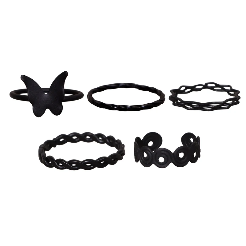 بند انگشتی زنانه ماصرم مدل پروانه کد Ri3141 مجموعه پنج عددی