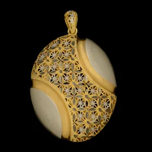 آویز گردنبند طلا 18 عیار زنانه طلای مستجابی مدل آوا کد 6732