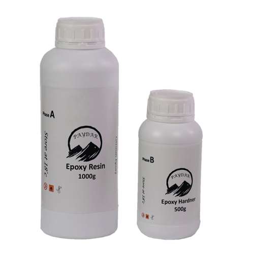 رزین اپوکسی پایدار کد m1 حجم ۱۶۰۰ میلی لیتر به همراه هاردنر