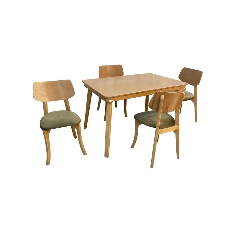 میز و صندلی ناهارخوری چهار نفره گروه تولید اسپیناس مدل T-W-104