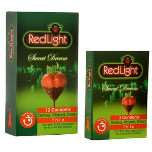 کاندوم تاخیری ردلایت مدل Sweet Dream بسته 12 عددی به همراه کاندوم تاخیری ردلایت مدل Sweet Dream بسته 3 عددی