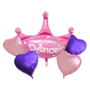 بادکنک فویلی مدل Princess مجموعه 5عددی