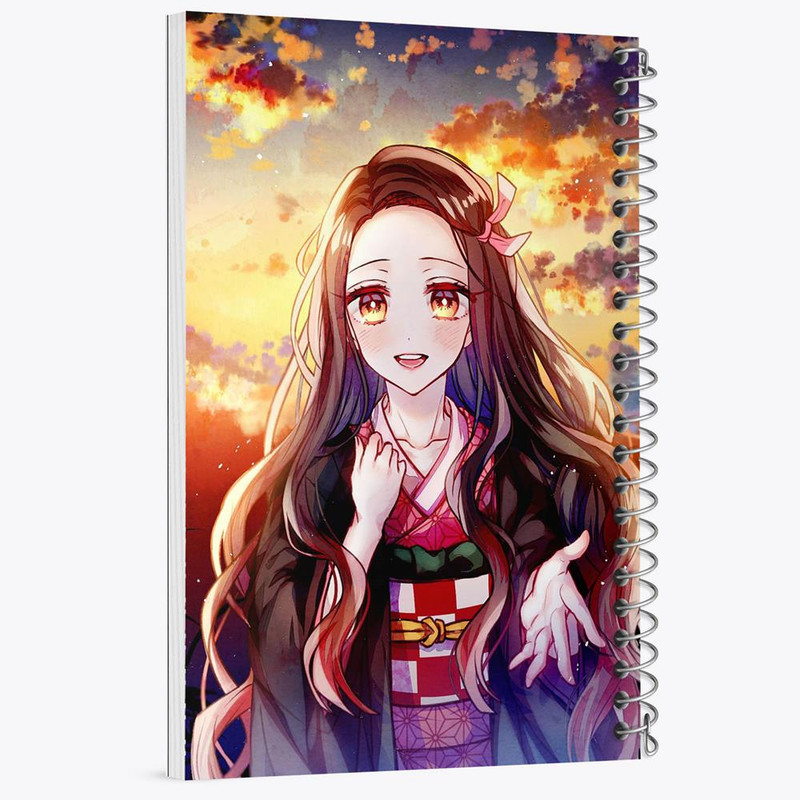 دفتر مشق 100 برگ خندالو طرح نزوکو انیمه دختر کد 12136