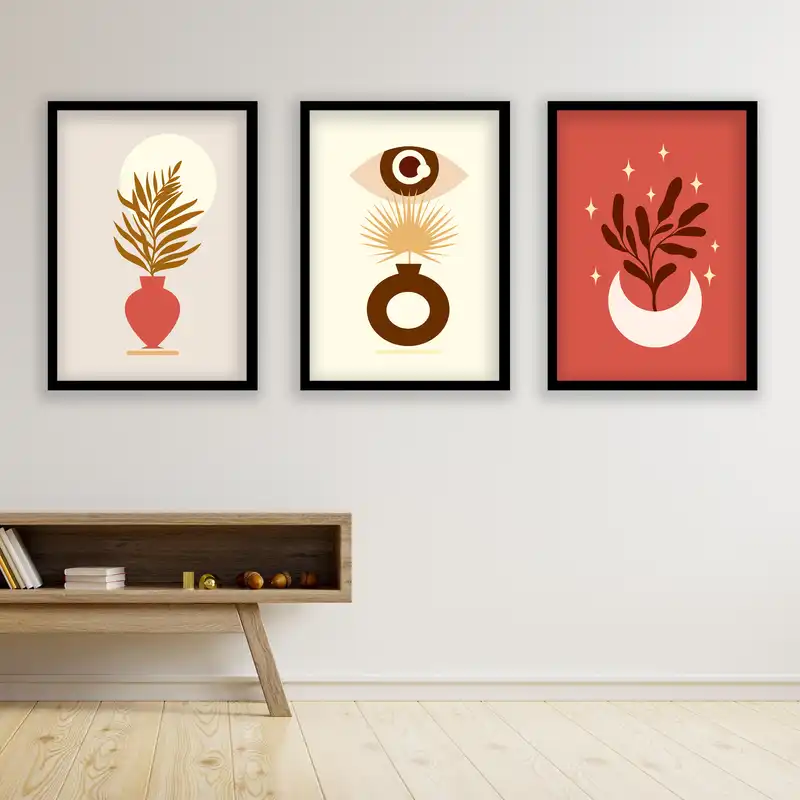 تابلو مدل مینیمال دکوراتیو کد LA-G3033 مجموعه 3 عددی