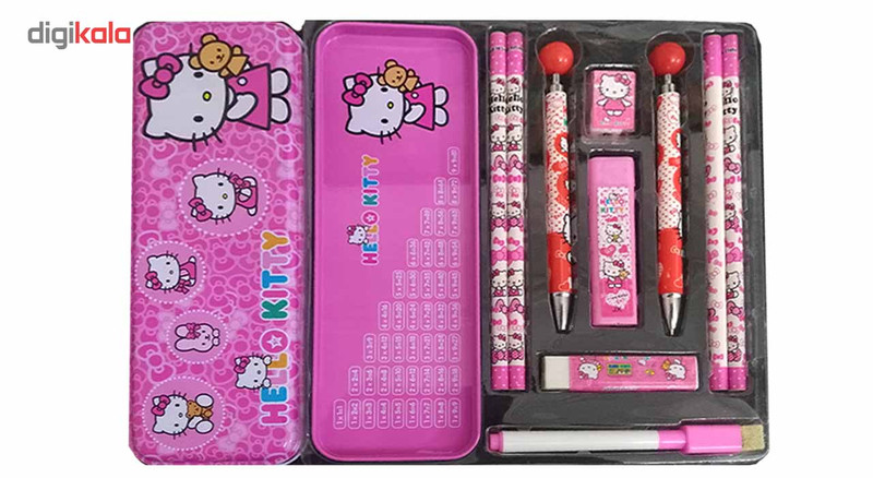 ست 12 تکه لوازم التحریر hello kitty مدل JX806