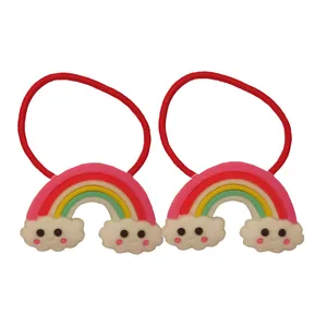  کش مو دخترانه مدل رنگین کمان کد 02 بسته 2 عددی