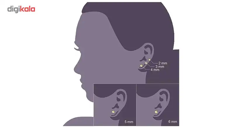 گوشواره میخی طرح توپی مدل 02 سایز 3