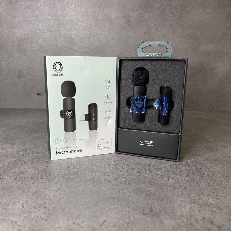 میکروفن بی سیم گرین لاین مدل GNSOLOWMICBK با درگاه اتصال USB-C