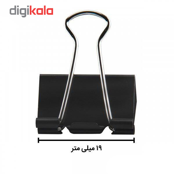گیره کاغذ سی بی اس سایز 19 میلی متر بسته 12 عددی