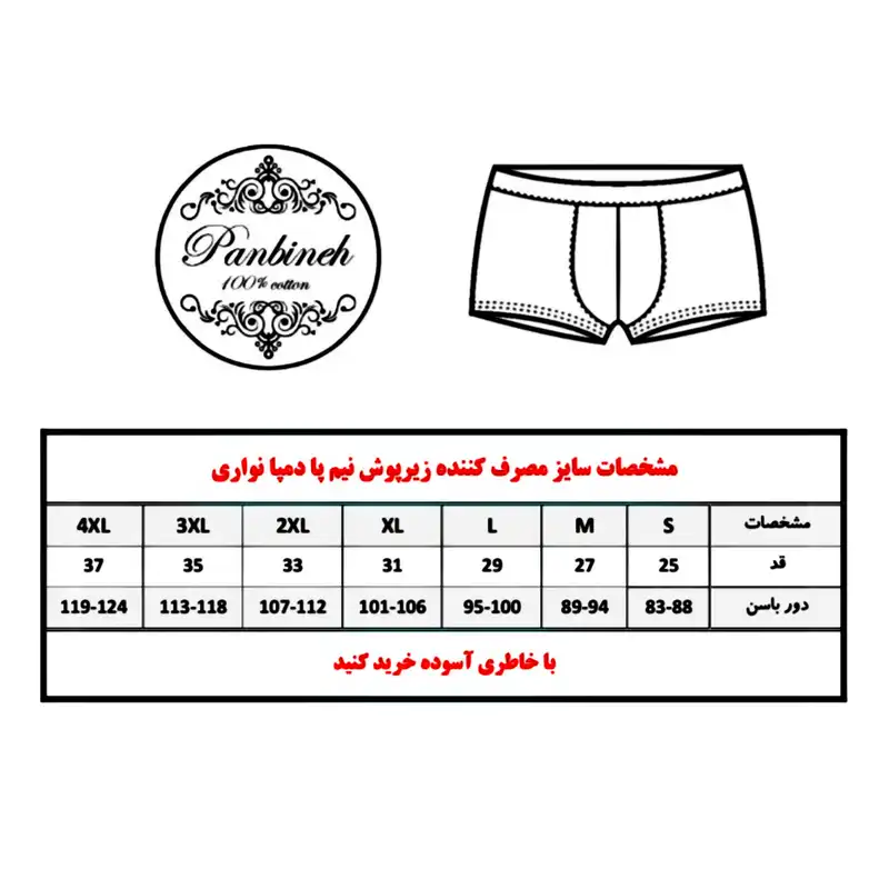 ست شورت و زیرپوش مردانه پنبینه مدل نخ پنبه خالص صادراتی مجموعه 4 عددی