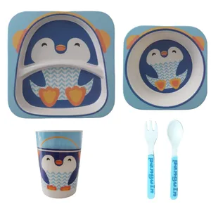  ظرف غذای 5 تکه کودک اکو مدل پنگوئن