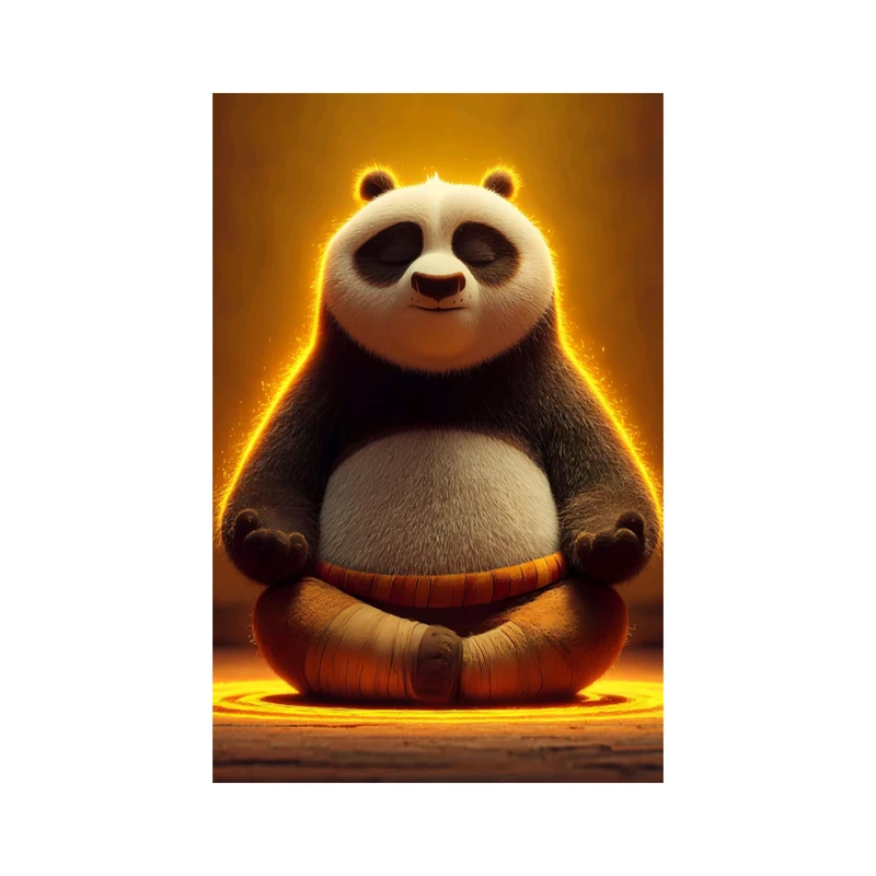 استیکر پارچه و لباس پاد آفرین مدل کارتونی پاندای کونگ فو کار جذاب کد 1372