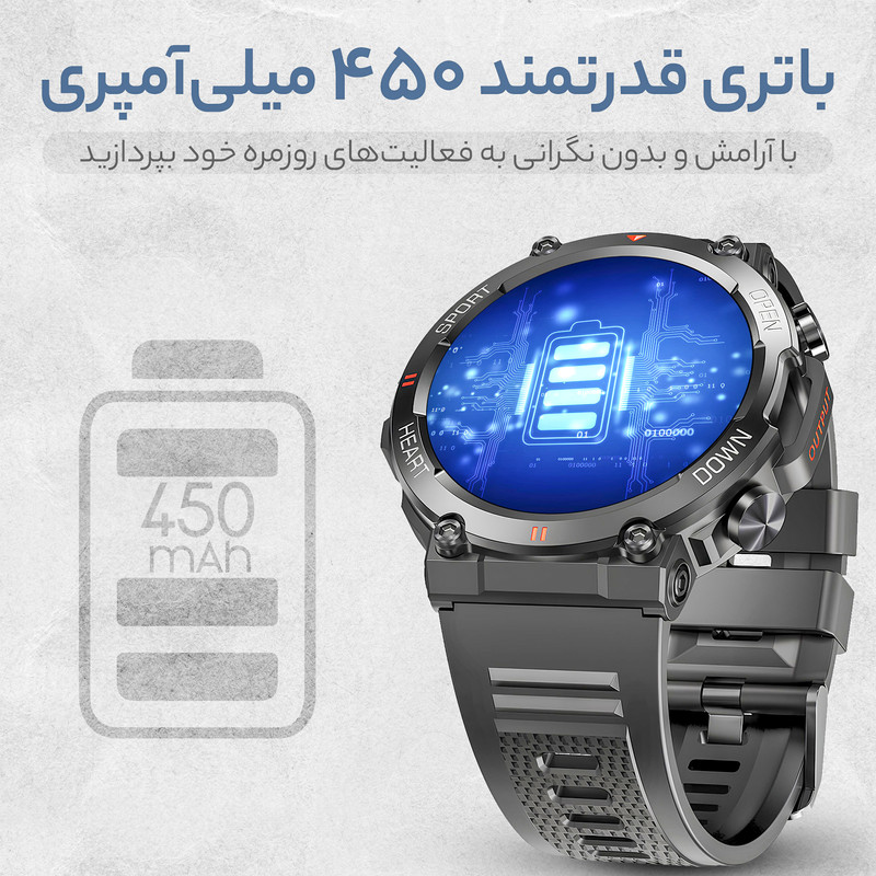 ساعت هوشمند 1.39 اینچی مدل G͏9͏9UItra͏-IPS Screen با بند سیلیکونی