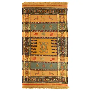  گلیم دستبافت دو متری مدل تمام بافت خراسان کد 410302