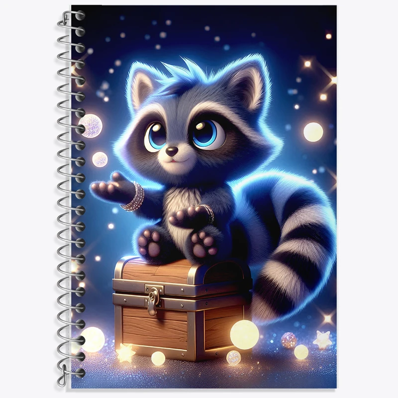 دفتر لغت 50 برگ خندالو طرح راکون کیوت کد F5480