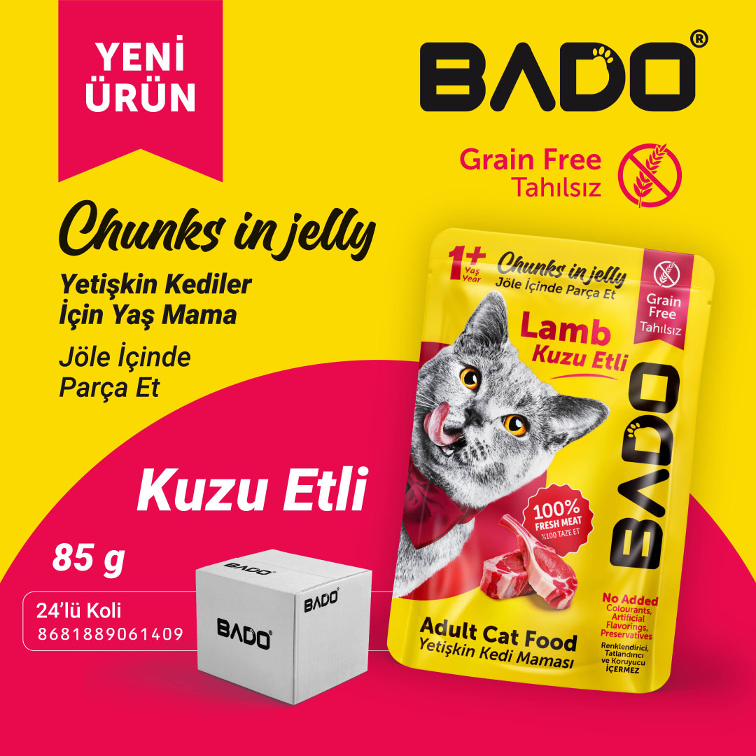 غذای پوچ گربه بادو مدل گوشت بره وزن 85 گرم