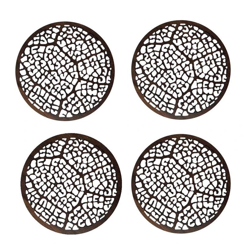 زیر لیوانی مدل چوبی کد 01 بسته 4 عددی