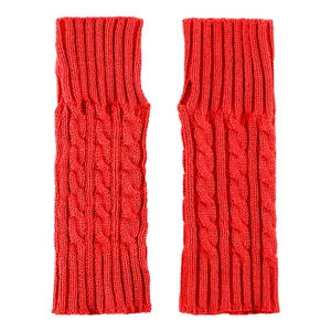 ساق دست بافتنی زنانه مدل نیم انگشتی طرح مارپیچ