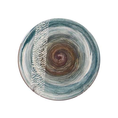 بشقاب سفالی آرانیک برداشت لعاب رنگ ‏فیروزه ای‏ طرح ‏بی تو‏ مدل 1000200053