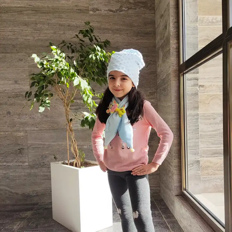 ست کلاه و شال گردن بچگانه مدل زرافه