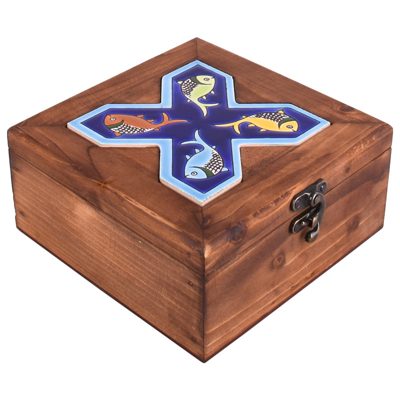 جعبه کاشی گروه سه سرو طرح ماهی مدل 00-03 