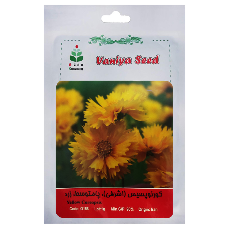 بذر گل اشرفی کورئوپسیس پامتوسظ زرد آذر سبزینه کد A880 بذر گل اشرفی کورئوپسیس پامتوسظ زرد آذر سبزینه کد A880