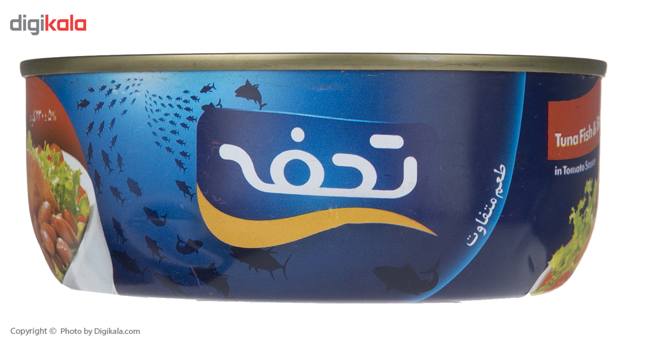 کنسرو ماهی تون لوبیا چیتی تحفه مقدار 230 گرم