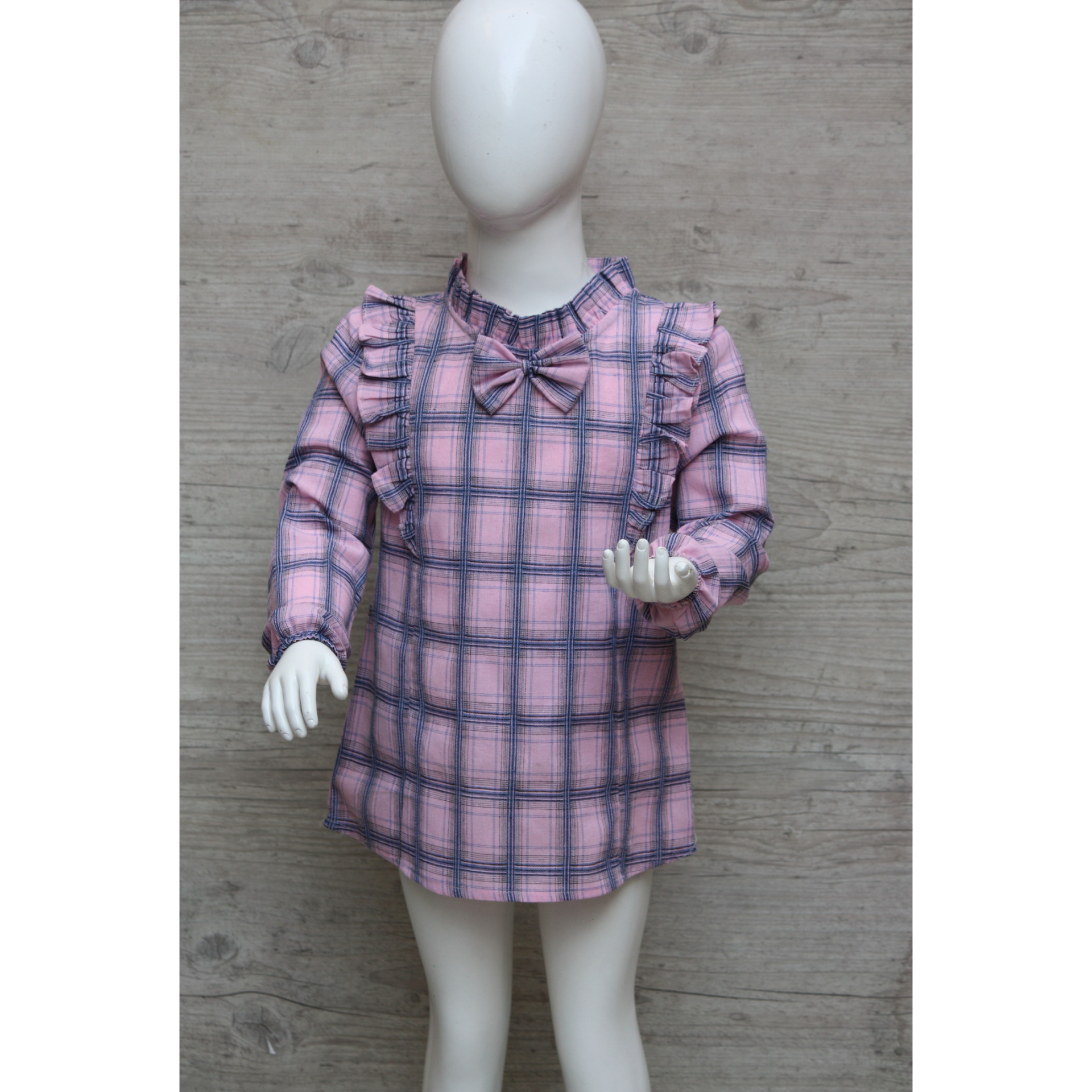 بلوز آستین بلند دخترانه مدل چهارخونه