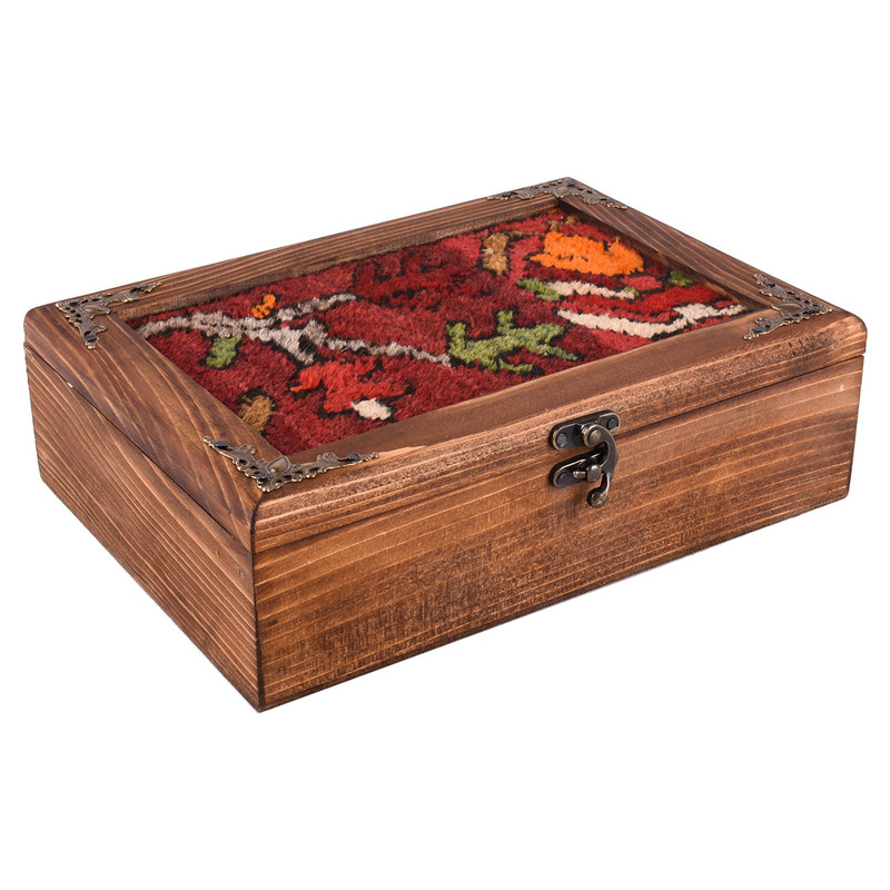 جعبه فرش گروه سه سرو طرح هندسی مستطیل مدل 00-05 