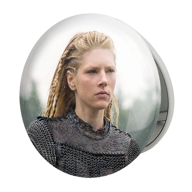 آینه جیبی خندالو طرح لاگرتا سریال وایکینگ ها Vikings مدل تاشو کد 29116