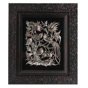 تابلو قلمزنی طرح گل و مرغ کد 149121