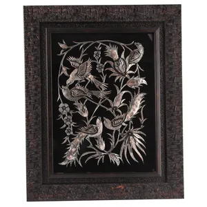 تابلو قلمزنی طرح گل و مرغ کد 149124