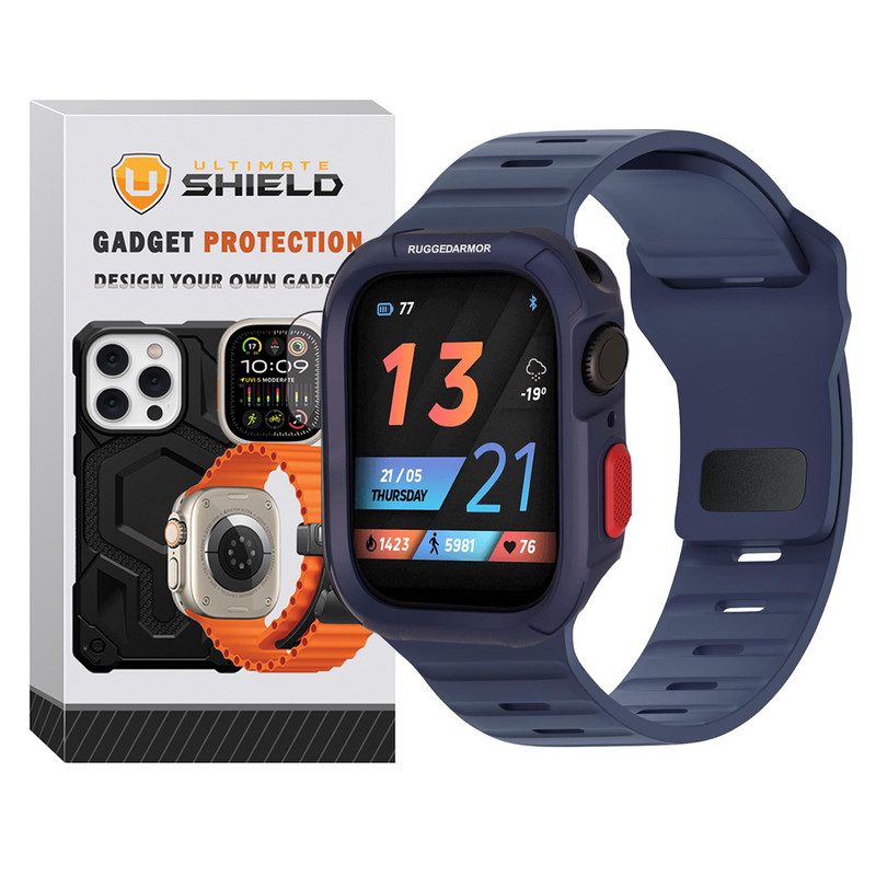 بند آلتیمیت شیلد مدل SPG Rugged مناسب برای اپل واچ اپل واچ سری 4/5/6/Se سایز 44 میلی متری به همراه کاور