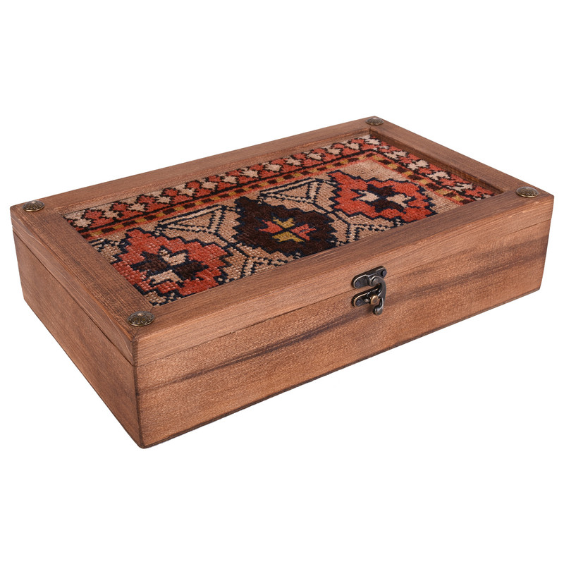 جعبه فرش گروه سه سرو طرح هندسی مستطیل مدل 00-07