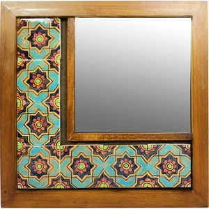 آینه دیواری گالری دست نگار مدل کاشی کاری کد 02-24