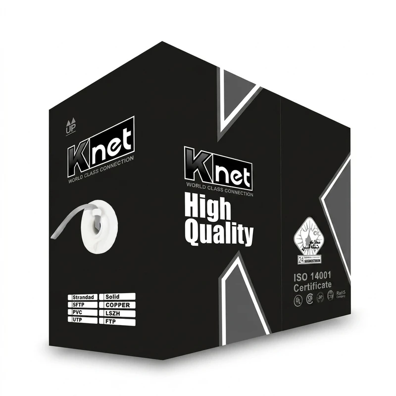 کابل شبکه Cat6 کِی نت مدل کابل شبکه cat6 UTP کی نت به طول 305 متر