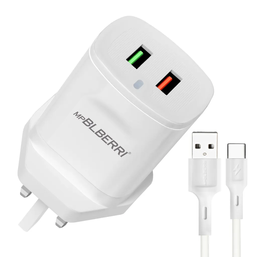 شارژر دیواری ام پی بلبری مدل BLB-207 به همراه کابل تبدیل USB-C