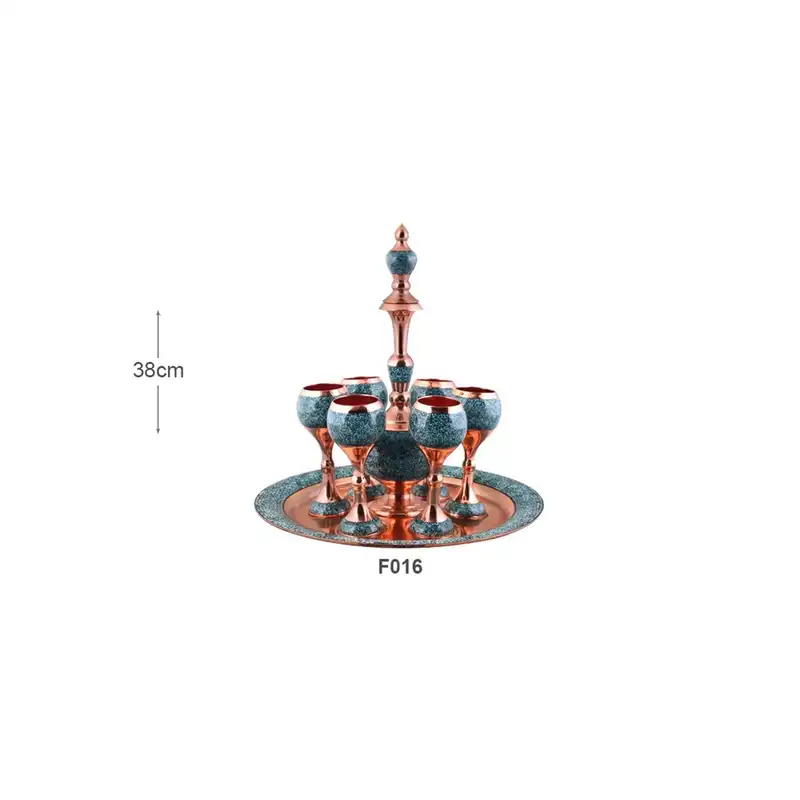 سرویس شربت خوری 8 پارچه  فیروزه کوبی آقاجانی کد F016