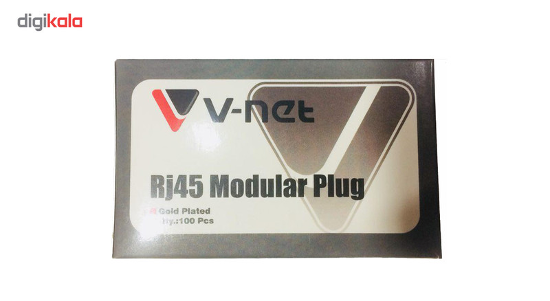 کانکتور وی-نت مدل گلد RJ45 CAT5 بسته 100 عددی