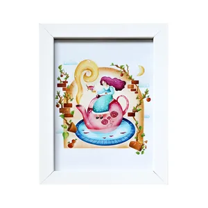 تابلو نقش افرا طرح چای دخت مدل NA-W02 فریم سفید