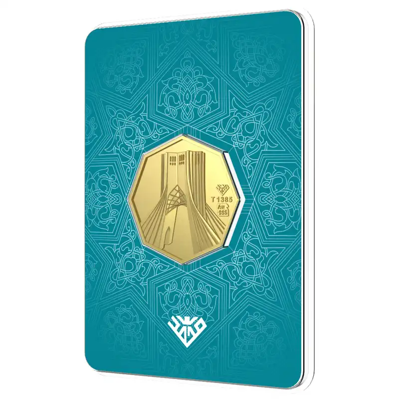 شمش طلا 24 عیار طلای محمد طرح برج آزادی کد 10000