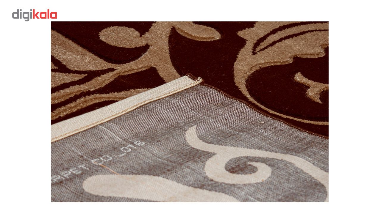 فرش ماشینی سهند کد C016.XO زمینه قهوه ای
