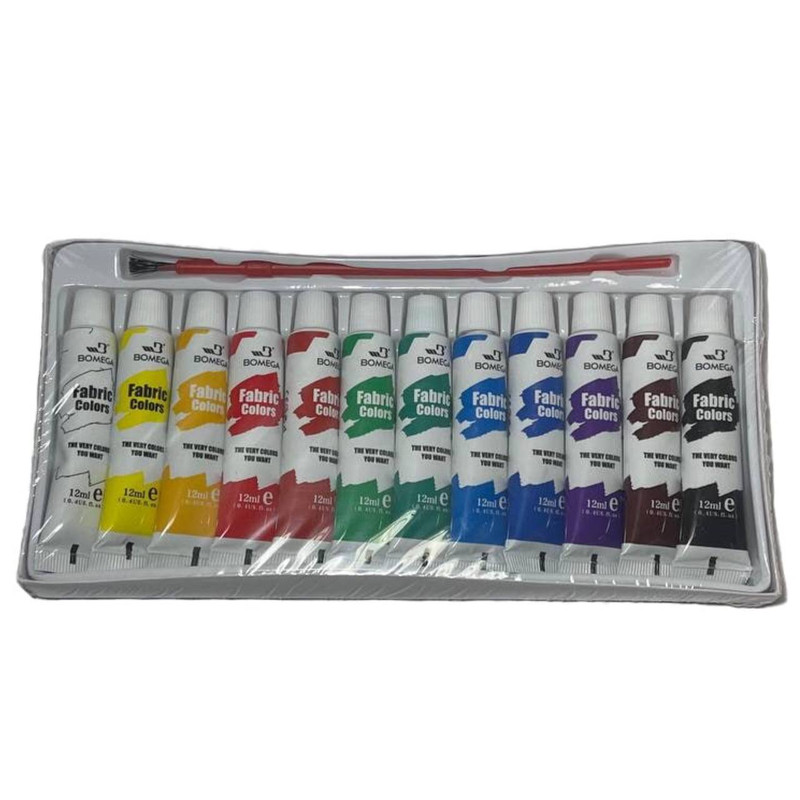 رنگ پارچه بومگا مدل hg-876 حجم 12 میلی لیتر بسته 12 عددی رنگ پارچه بومگا مدل hg-876 حجم 12 میلی لیتر بسته 12 عددی