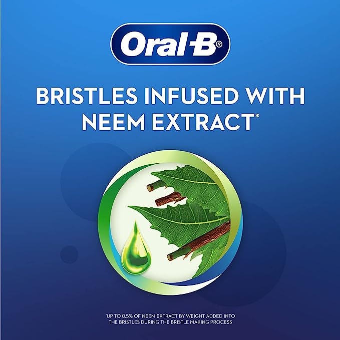 مسواک اورال-بی مدل CRISS CROSS ANTI-PLAQUE WITH NEEM با برس متوسط بسته 4 عددی