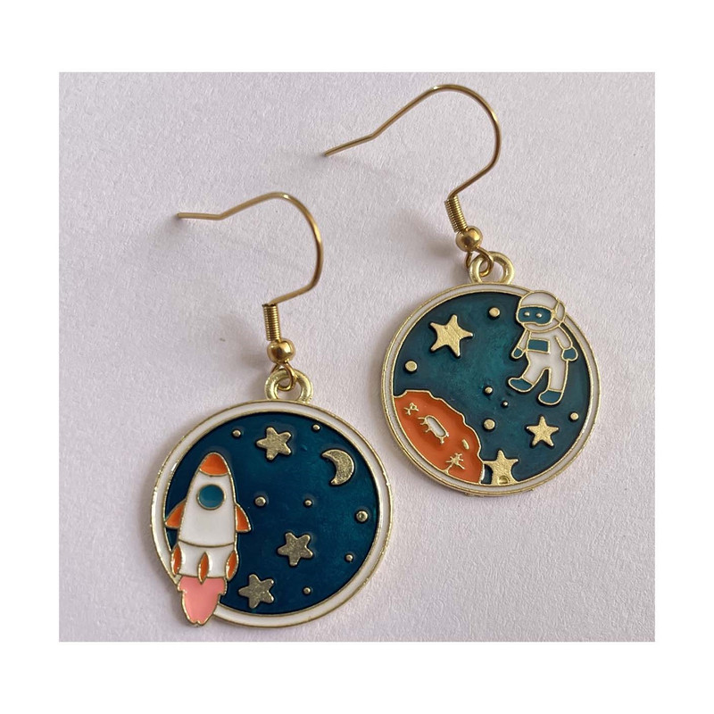 گوشواره زنانه مدل فضانورد و سفینه کد 54