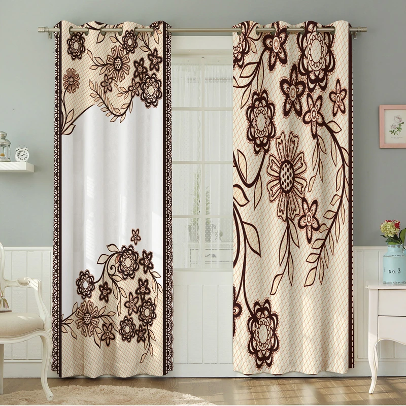 پرده نیروانا طرح سنتی مدل هازان کد 8949 سایز 140×280 سانتی متر