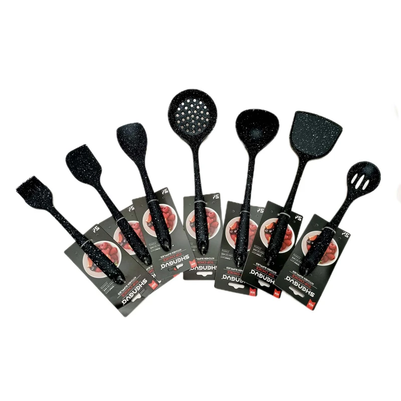 سرویس کفگیر و ملاقه 7 پارچه شنگیا مدل سیلیکونی کد NEW 1356