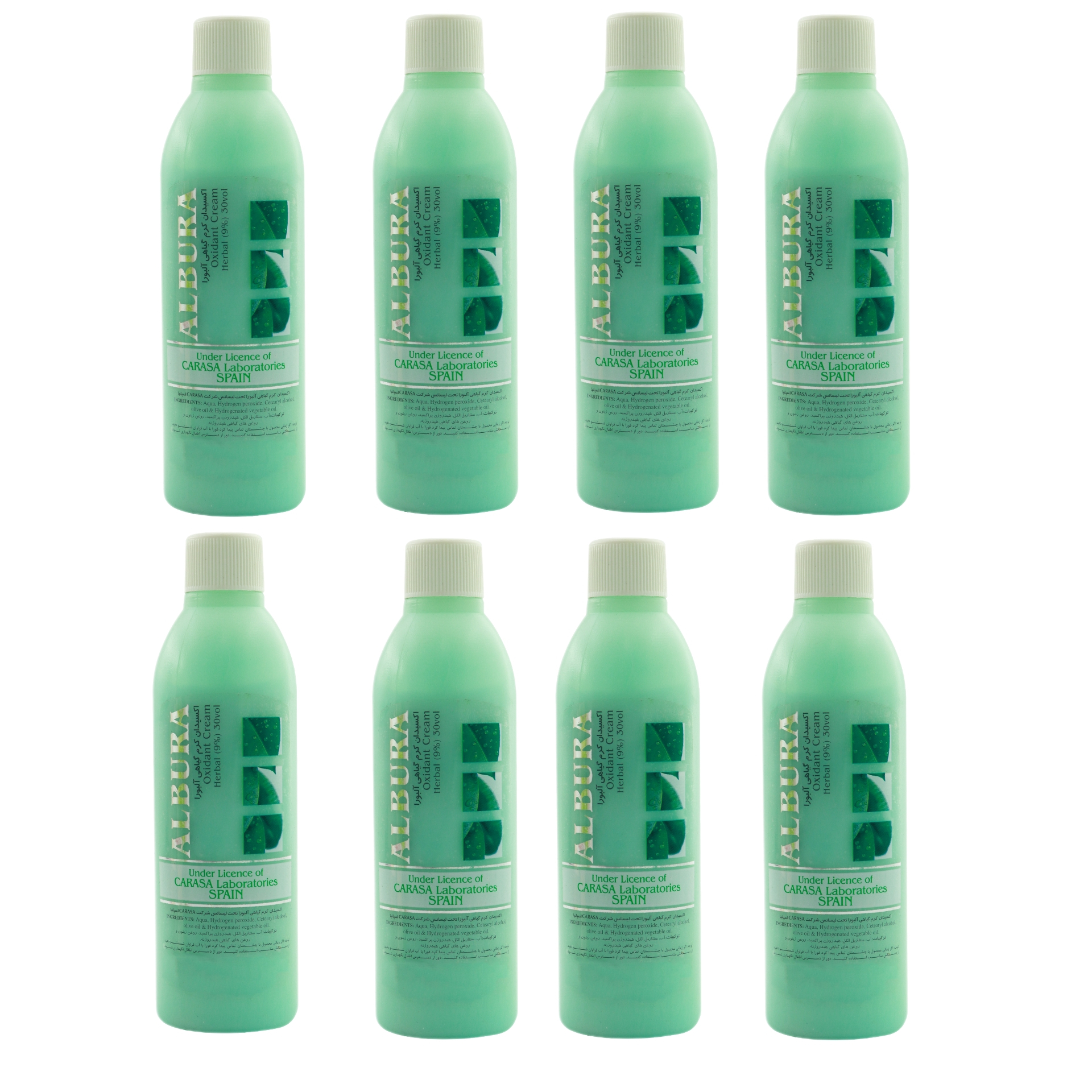 اکسیدان آلبورا مدل گیاهی نه درصدی حجم 120 میلی لیتر مجموعه 8 عددی