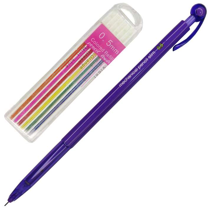 نوک مداد نوکی 0.5 میلی متری مدل رنگی کد 9740b به همراه مداد نوکی